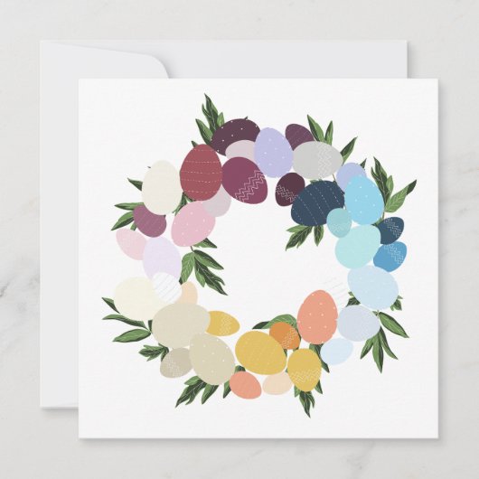 イースターおめでとう。ビンテージ ホリデー リース。 招待状 (正面)