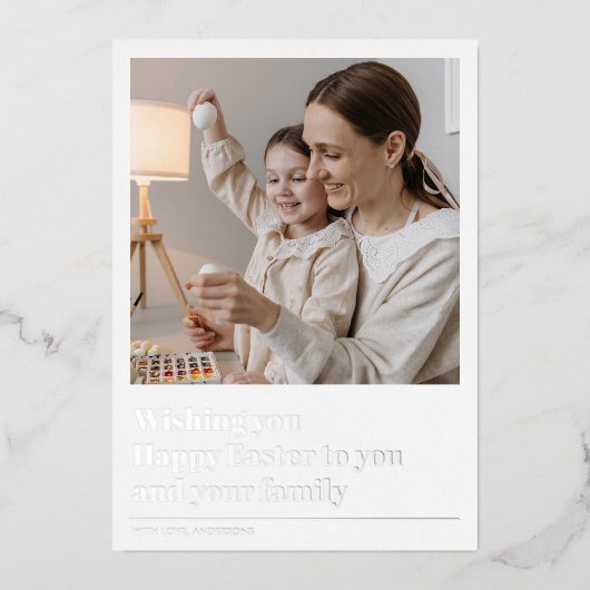 イースターおめでとう | フォトギフト | 本物のホイル 箔シーズンカード (正面)