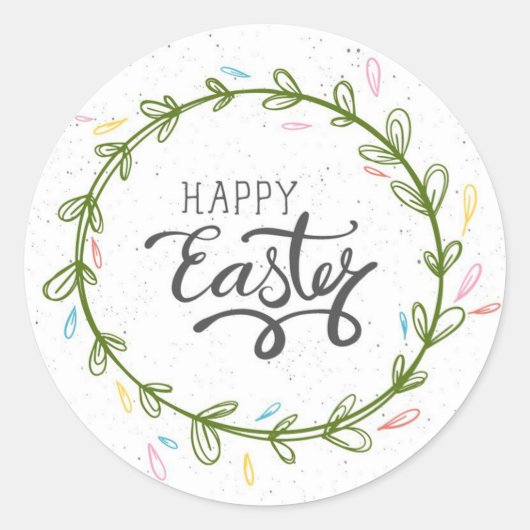 イースターおめでとう ラウンドシール (正面)