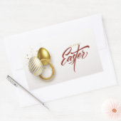 イースターおめでとう レクタングラー スティッカー 長方形シール (封筒)