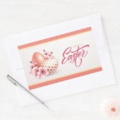 イースターおめでとう レクタングラー スティッカー 長方形シール (封筒)