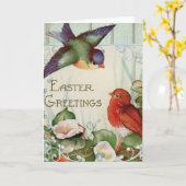 イースターおめでとう ヴィンテージのイースターカードの写真 カード (黄色い花)