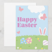 イースターおめでとう 招待状 (正面/裏面)