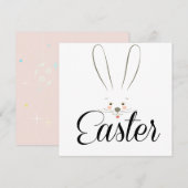 イースターおめでとう 春のキュートなウサギ イースターエッグ ハント シーズンカード (正面/裏面)