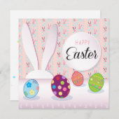 イースターおめでとう 春のキュートなウサギ イースター ハント シーズンカード (正面/裏面)