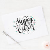 イースターおめでとう 楕円形シール (封筒)