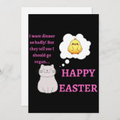 イースターおめでとう 猫好きさんとベジタリアンのみなさん - ホリデーカード (正面/裏面)
