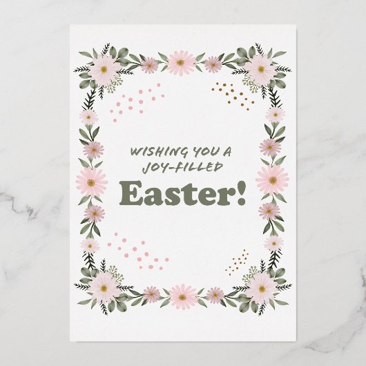 イースターおめでとう 箔招待状 (正面)