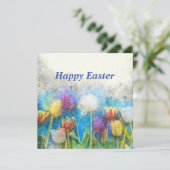 イースターおめでとう 美しいチューリップ カード (スタンド正面)