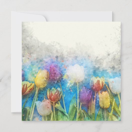 イースターおめでとう 美しいチューリップ カード (裏面)