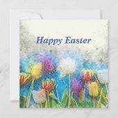 イースターおめでとう 美しいチューリップ カード (正面)