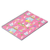 イースターおめでとう - 面白いうさぎと卵のパターン ノートブック (左側)