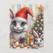 イースターおもしろいのクリスマスのウサギのミスフィット ポストカード (正面)