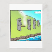 イースターおもしろいアイランドの葉巻の漫画ギフト ポストカード (正面)