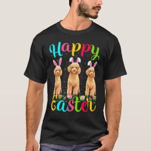 イースターおもしろいエッグバニートイプードルドッグハッピーイースター Tシャツ