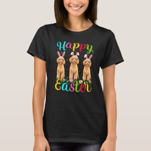 イースターおもしろいエッグバニートイプードルドッグハッピーイースター Tシャツ