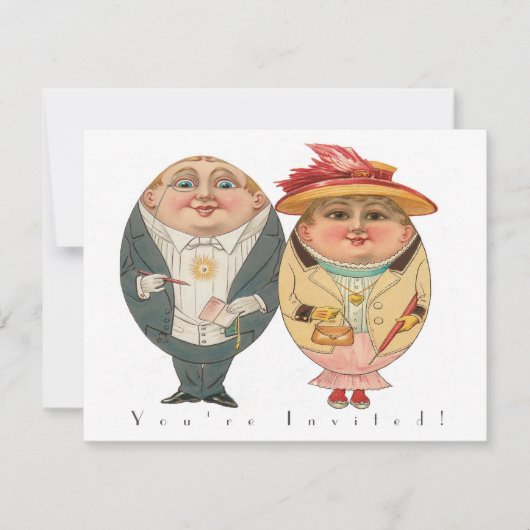 イースターおもしろいエッグ狩りヴィンテージパーティの招待状 招待状 (正面)