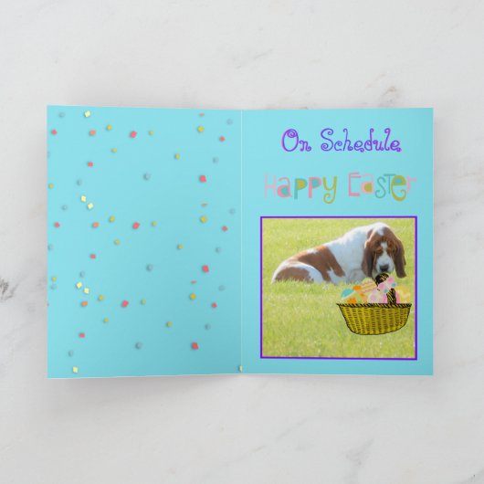 イースターおもしろいカード(卵とバスセットハウンド付き) シーズンカード (内部)