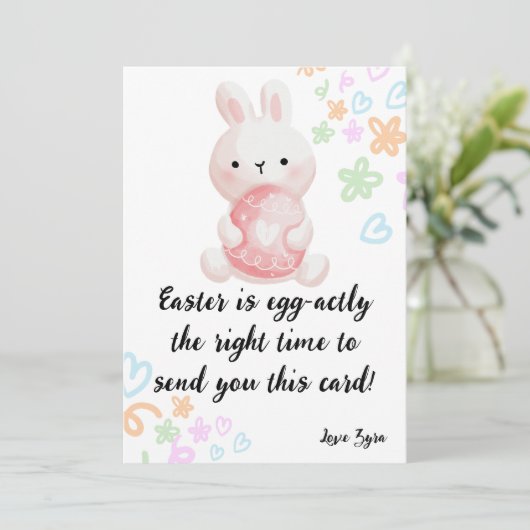 イースターおもしろいカード:卵を引く挨拶! 案内状 (スタンド正面)