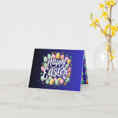 イースターおもしろいグリーティングカード（青） カード (黄色い花)