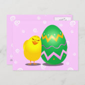 イースターおもしろいシック、はがき シーズンポストカード (正面/裏面)