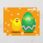 イースターおもしろいシック、はがき シーズンポストカード (正面/裏面)
