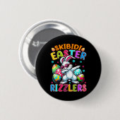 イースターおもしろいシャツ – Skibidi Easter Bunny Gen Alph 缶バッジ (正面&裏面)