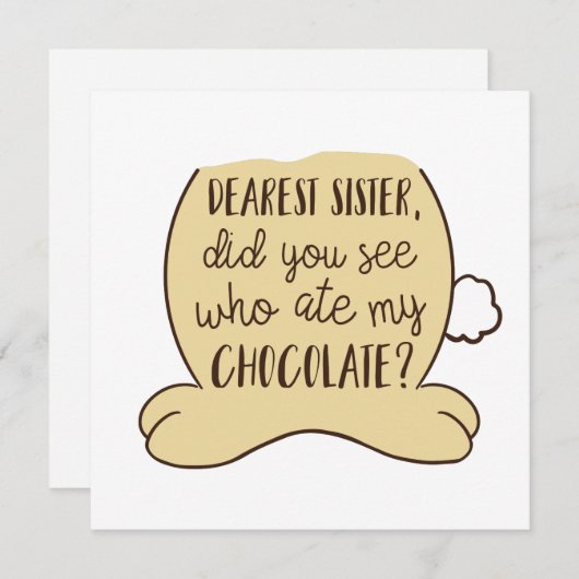 イースターおもしろいタイポグラフィ引用文かわいいバニーシスター シーズンカード (正面/裏面)