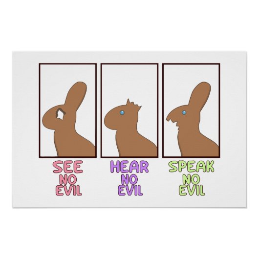 イースターおもしろいチョコレートバンニー ポスター (正面)