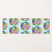 イースターおもしろいバニーと可愛いキャラクターがEgをかむ ヨガマット (正面(横))