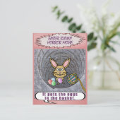 イースターおもしろいバニーのホラー映画 シーズンポストカード (スタンド正面)