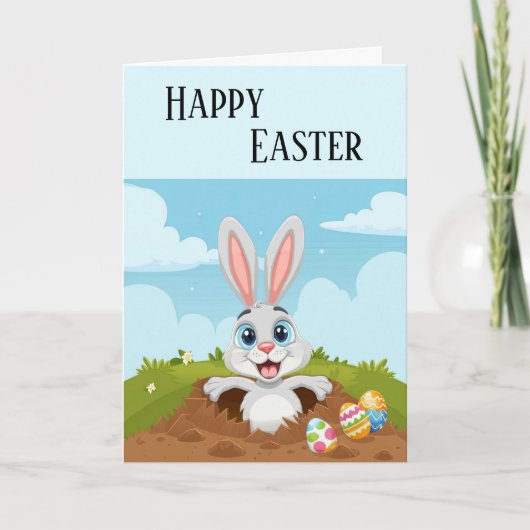 イースターおもしろいバニーウサギ カード (正面)