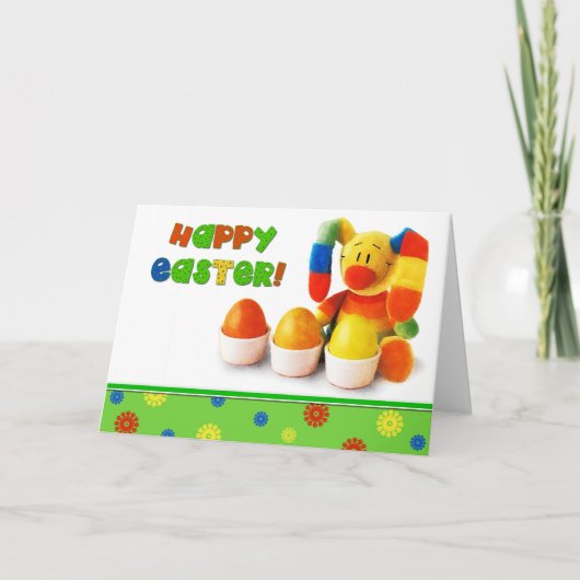 イースターおもしろいバニーカスタムイースターグリーティングカード シーズンカード (正面)