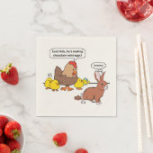 イースターおもしろいバニーチョコレートエッグ スタンダードカクテルナプキン (インサイチュ)