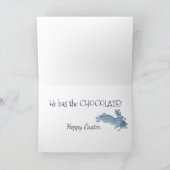 イースターおもしろいバニーラビットブルー&ホワイトデルフトアート シーズンカード (内部)