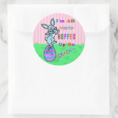 イースターおもしろいバニー割れた卵ユーモア ラウンドシール (バッグ)