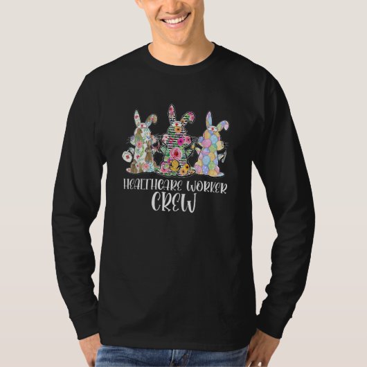 イースターおもしろいバニー医療従事者クルーSteto Tシャツ (正面)