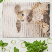 イースターおもしろいバニー キッチンタオル (折り畳み)