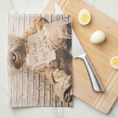 イースターおもしろいバニー キッチンタオル (四つ折り)