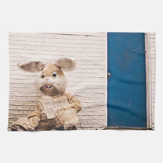 イースターおもしろいバニー キッチンタオル (横)