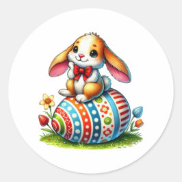 イースターおもしろいバニー ラウンドシール
