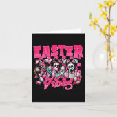 イースターおもしろいビーブイースターホラーキャラクターファミリー カード (黄色い花)