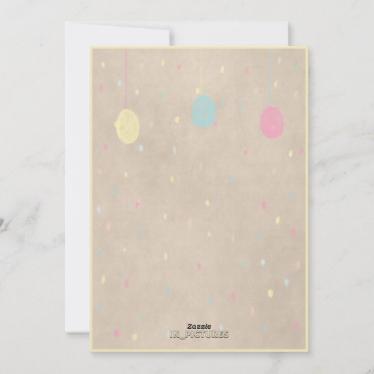 イースターおもしろいフラミンゴの卵とバニー シーズンカード (裏面)