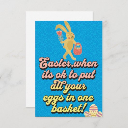 イースターおもしろいプン引用文カード サンキューカード (正面/裏面)