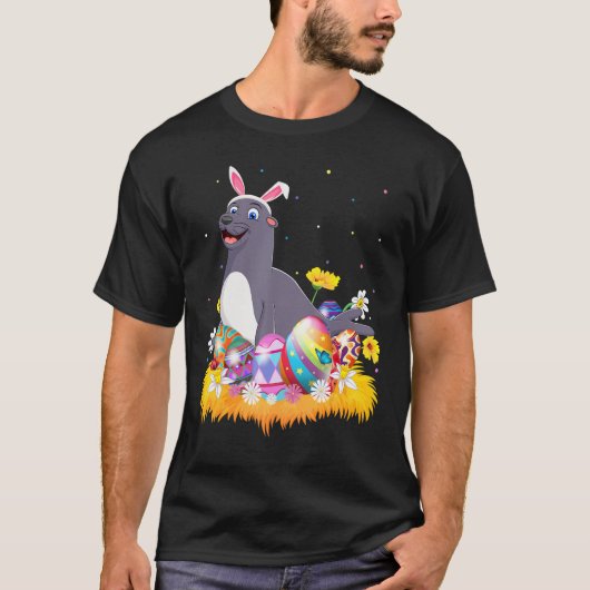 イースターおもしろい卵かわいいシールイースター日曜日 Tシャツ (正面)