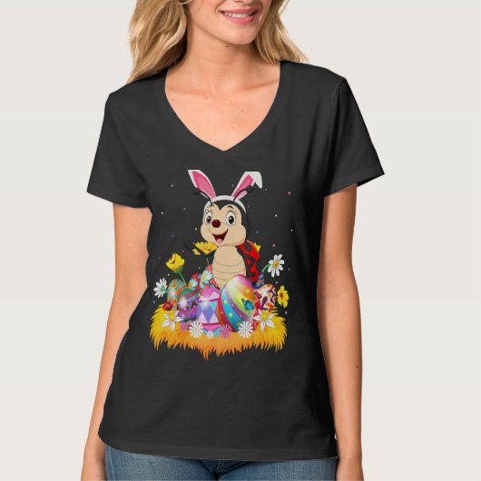 イースターおもしろい卵かわいいラディバグイースター日曜日 Tシャツ (正面)
