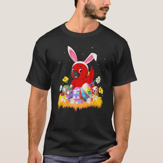 イースターおもしろい卵かわいい（鳥）ショウジョウコウカンチョウ鳥イースター日曜日 Tシャツ (正面)