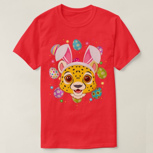イースターおもしろい卵の恋人バニーイヤーチーテ顔イースト Tシャツ (デザイン正面)