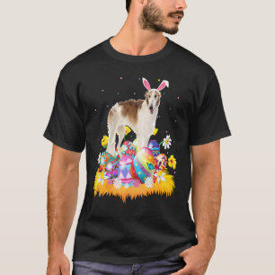 イースターおもしろい卵ボルゾイ犬イースター日曜日 Tシャツ
