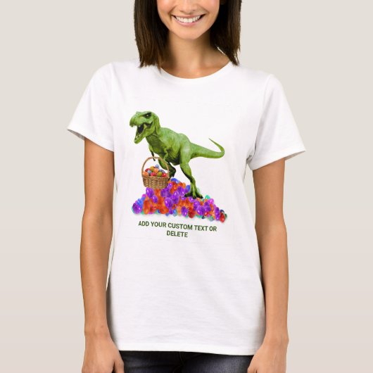 イースターおもしろい恐竜トレックス復活卵 Tシャツ (正面)
